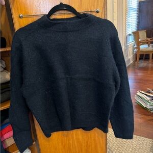 Black Lambswool/Angora Crew neck sweater